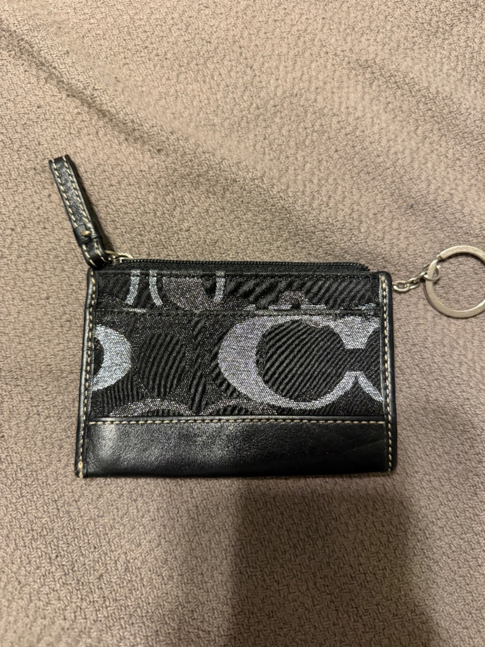 Coach signature keychain coin purse/card holder